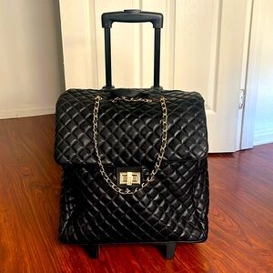 Quilted Faux Leather Suitcase